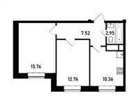 Планировка 2-комнатной квартиры, 49 м2