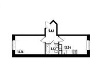 Планировка 1-комнатной квартиры, 36 м2