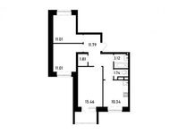 Планировка 3-комнатной квартиры, 66 м2