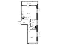 Планировка 3-комнатной квартиры, 62 м2