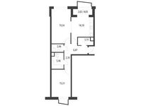 Планировка 2-комнатной квартиры, 72,05 м2