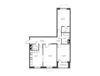 Планировка 3-комнатной квартиры, 98,47 м2