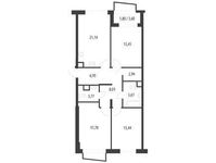 Планировка 4-комнатной квартиры, 98,95 м2