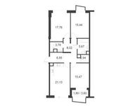 Планировка 4-комнатной квартиры, 98,97 м2