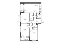 Планировка 4-комнатной квартиры, 104,21 м2