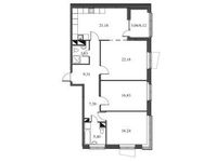 Планировка 4-комнатной квартиры, 105,42 м2