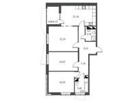 Планировка 4-комнатной квартиры, 105,32 м2