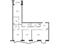 Планировка 4-комнатной квартиры, 112,84 м2