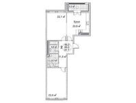 Планировка 2-комнатной квартиры, 93,1 м2