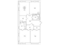 Планировка 3-комнатной квартиры, 99,8 м2