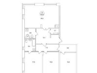 Планировка 3-комнатной квартиры, 122,9 м2