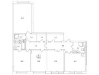 Планировка 4-комнатной квартиры, 135,8 м2