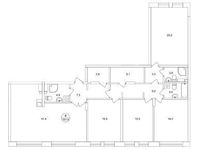 Планировка 4-комнатной квартиры, 157,9 м2