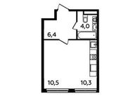 Планировка 1-комнатной квартиры, 31,2 м2