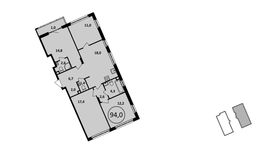 Планировка 4-комнатной квартиры, 94,3 м2