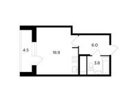 Планировка 1-комнатной квартиры, 31 м2