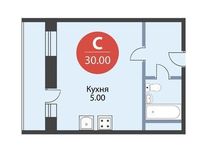 Планировка 1-комнатной квартиры, 30 м2
