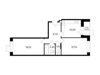 Планировка 2-комнатной квартиры, 54,9 м2