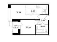 Планировка 2-комнатной квартиры, 39,5 м2