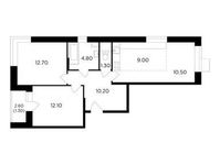 Планировка 3-комнатной квартиры, 61,9 м2