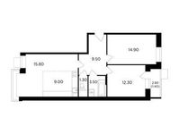 Планировка 3-комнатной квартиры, 67,7 м2