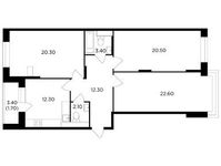 Планировка 3-комнатной квартиры, 95,2 м2