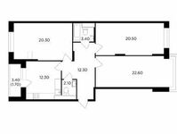 Планировка 3-комнатной квартиры, 95,2 м2