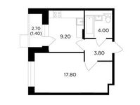 Планировка 1-комнатной квартиры, 36,2 м2