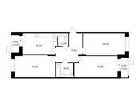 Планировка 3-комнатной квартиры, 89,5 м2