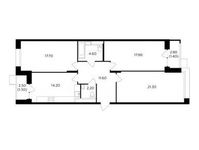 Планировка 3-комнатной квартиры, 92,2 м2