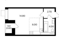 Планировка квартиры студии, 28,3 м2