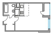 Планировка квартиры студии, 25,5 м2