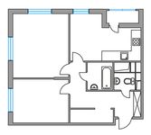 Планировка 2-комнатной квартиры, 49,1 м2