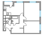 Планировка 2-комнатной квартиры, 48,8 м2