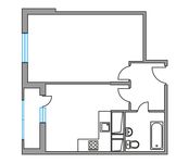 Планировка 1-комнатной квартиры, 40,8 м2