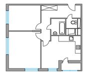 Планировка 2-комнатной квартиры, 51,7 м2