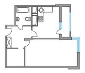 Планировка 1-комнатной квартиры, 42,6 м2