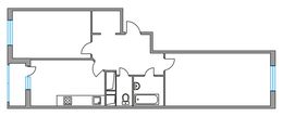 Планировка 2-комнатной квартиры, 59,1 м2