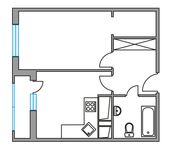 Планировка 1-комнатной квартиры, 33,2 м2