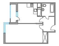 Планировка 1-комнатной квартиры, 40,5 м2