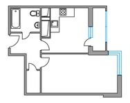 Планировка 1-комнатной квартиры, 33,8 м2