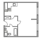 Планировка квартиры студии, 34,6 м2