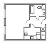 Планировка квартиры студии, 30,7 м2