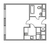 Планировка квартиры студии, 29,7 м2