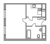 Планировка квартиры студии, 30,9 м2
