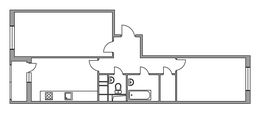 Планировка 2-комнатной квартиры, 52 м2