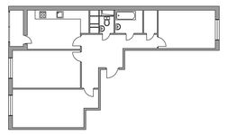 Планировка 3-комнатной квартиры, 66,6 м2