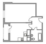 Планировка 1-комнатной квартиры, 40,7 м2