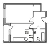Планировка 1-комнатной квартиры, 32,2 м2