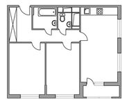 Планировка 2-комнатной квартиры, 53,2 м2